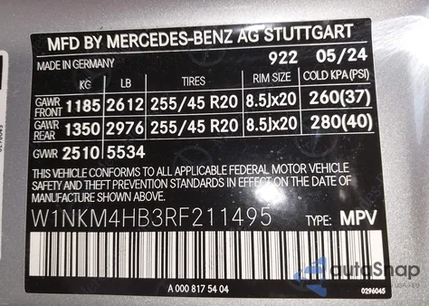 2024 Mercedes-Benz Glc 300 4Matic Suv из США, поврежденный, VIN W1NKM4HB3RF211495